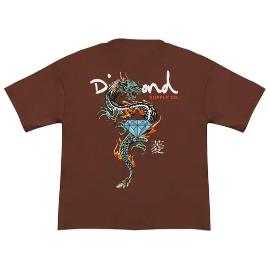 Camiseta Diamond Dragon Og Oversized Marrom