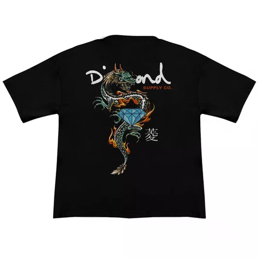 Camiseta Diamond Dragon Og Oversized Preto