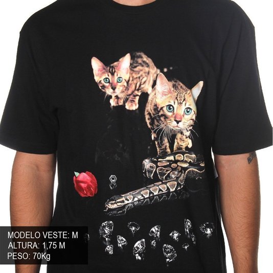 Camiseta Diamond Gato Preto