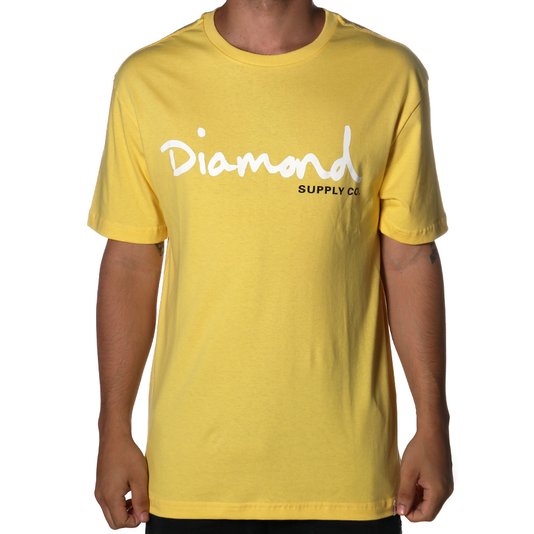 Camiseta Diamond Og Script Amarelo