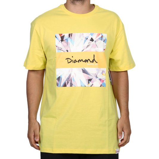 Camiseta Diamond Og Script Box Amarelo