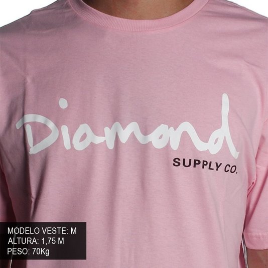 Camiseta Diamond OG Script Rosa