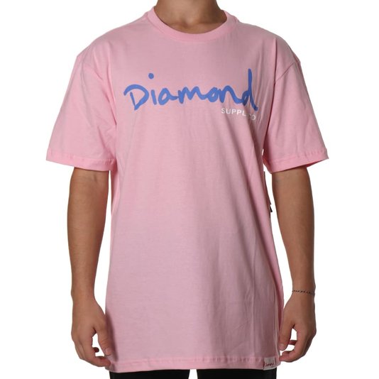 Camiseta Diamond Og Script Rosa