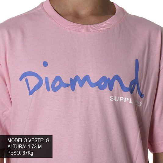 Camiseta Diamond Og Script Rosa