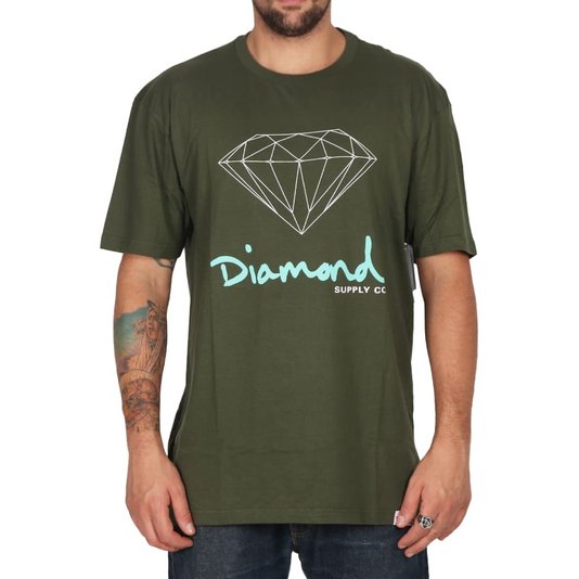 Camiseta Diamond Og Sign Verde Militar