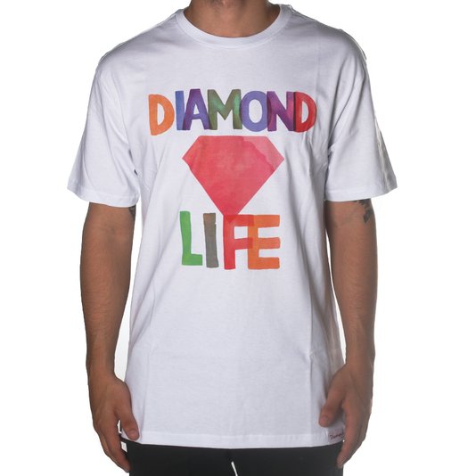 Camiseta Diamond Watercolor Front And Back Branco