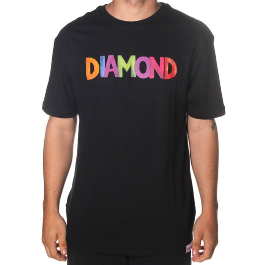 Camiseta Diamond Watercolor Front And Back Preto