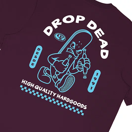 Camiseta Drop Dead Infanto Juvenil Hardgoods Bordo