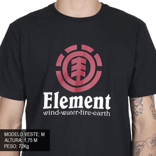 Camiseta Element Vertical Logo Preto