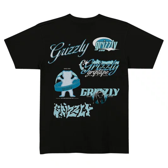 Camiseta Grizzly Back Script Logo Preto