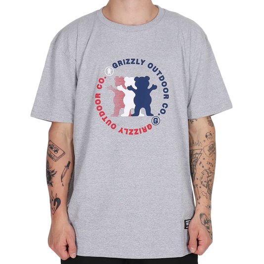 Camiseta Grizzly Faceoff Cinza Mescla