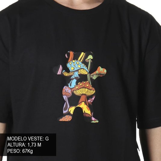 Camiseta Grizzly Fungi Og Bear Preto