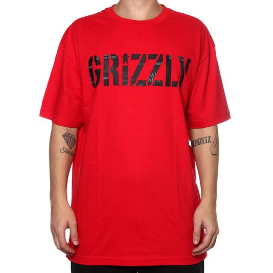 Camiseta Grizzly Script Outdoor Goods Vermelho