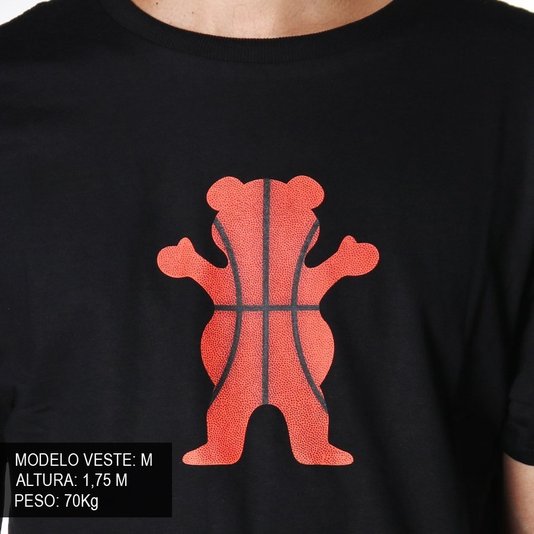 Camiseta Grizzly Sports Bear Basketball Preto