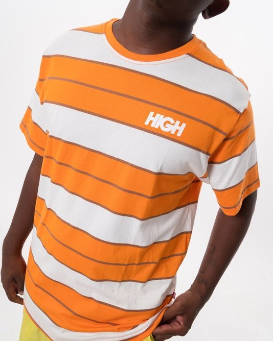 Camiseta High Company Kidz Listra Laranja/Branco
