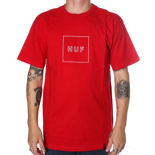 Camiseta HUF Box Logo Vermelho