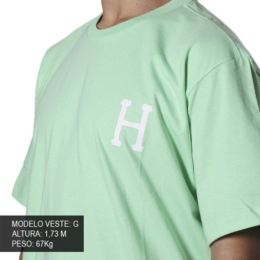 Camiseta Huf Essentials Classic H Verde Claro