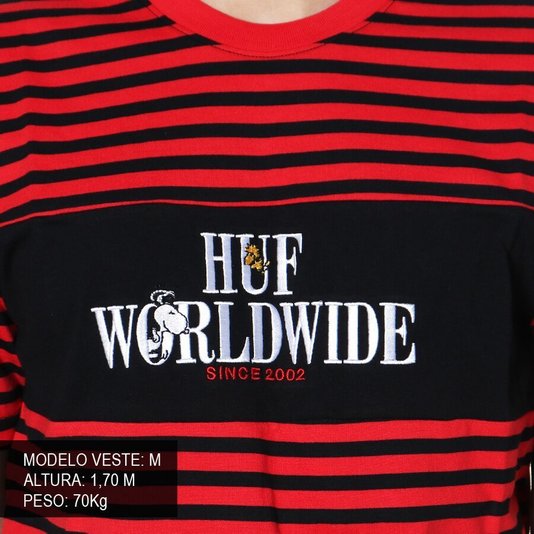 Camiseta Huf Peanuts Party Animal Vermelho/Preto