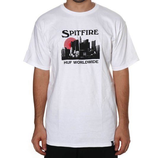 Camiseta Huf Spitire Skyline Branco