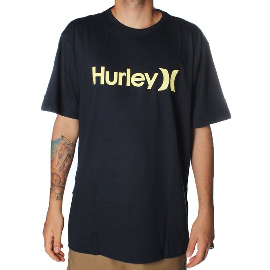 Camiseta Hurley Básica Logo H Big Azul/Amarelo