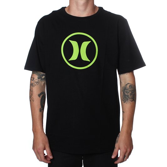 Camiseta Hurley Circle Icon Preto/Verde
