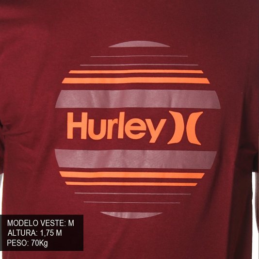 Camiseta Hurley Circle Sunset Bordo