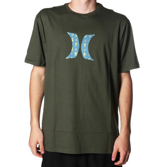 Camiseta Hurley Icon Skull Verde Militar