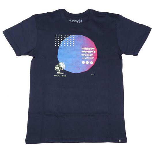 Camiseta Hurley Infanto - Juvenil Surf Punk Azul Marinho