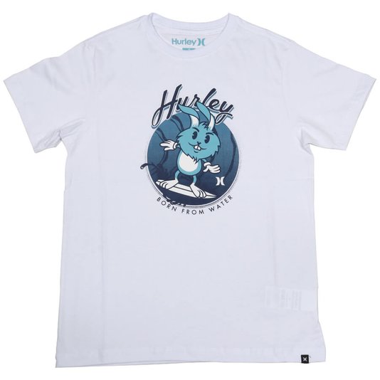 Camiseta Hurley Infanto - Juvenil Surffer Rabbit Branco/Azul