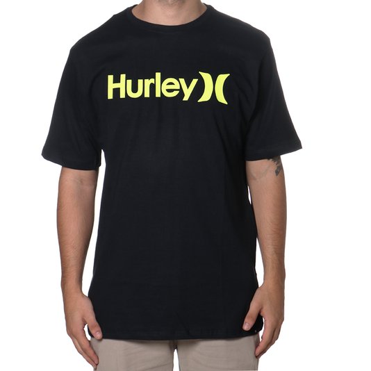 Camiseta Hurley Logo O&O Solid Preto/Verde Limão