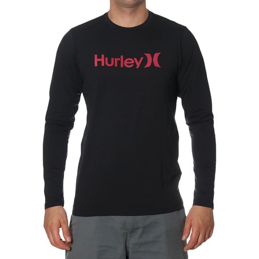 Camiseta Hurley Lycra One & Only M/L Preto