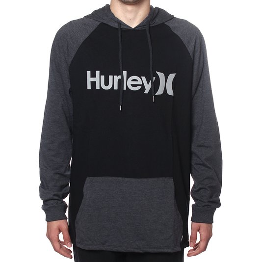 Camiseta Hurley Manga Longa O&O Preto/Preto Mescla