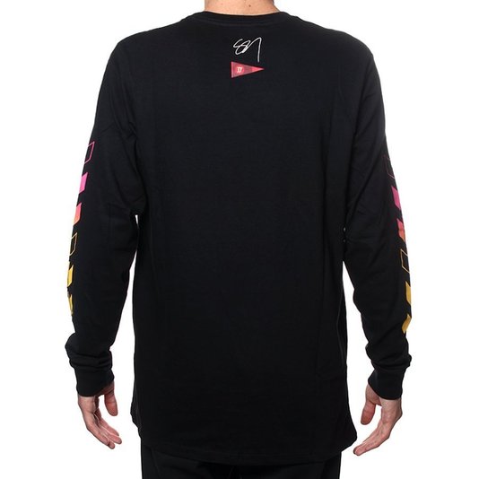 Camiseta Hurley Manga Longa Sig x JJF Huli Wae Preto