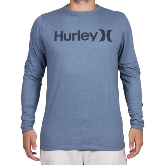 Camiseta Hurley O&O Solid M/L Azul Mescla