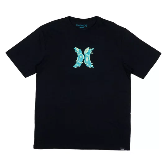 Camiseta Hurley Silk Icon Garden Oversize Preto