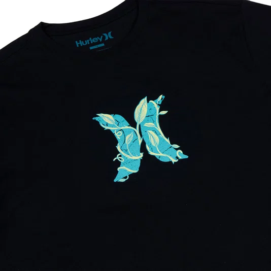 Camiseta Hurley Silk Icon Garden Oversize Preto