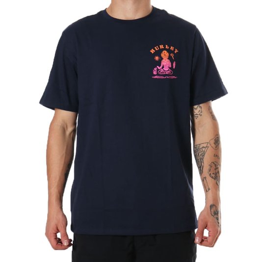 Camiseta Hurley Silk Mental Azul Marinho