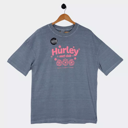 Camiseta Hurley Surf Club Feminina Cinza