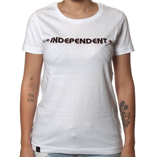 Camiseta Independent Bar Cross Logo 3 Feminina Branco