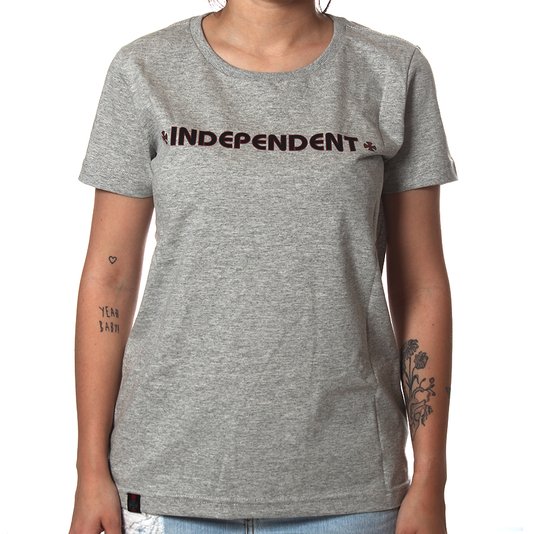 Camiseta Independent Bar Cross Logo 3 Feminina Mescla