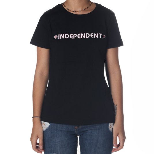 Camiseta Independent Bar Cross Logo 3 Feminina Preto
