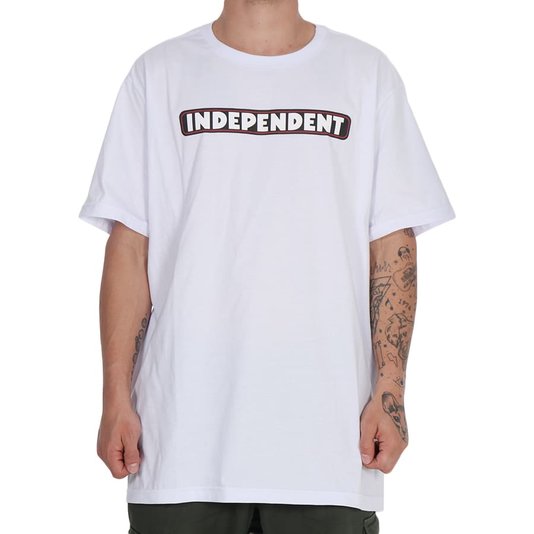 Camiseta Independent Big Bar Logo 3 Colors Branco