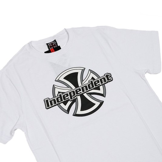 Camiseta Independent Chrome Front Juvenil Branco