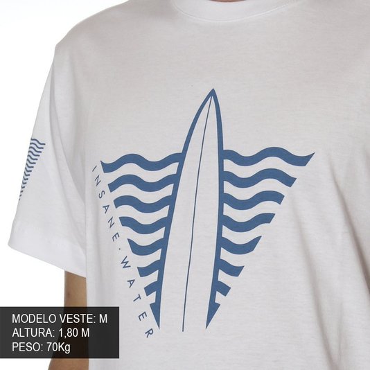 Camiseta Insane Water Logo Side Branco/Azul