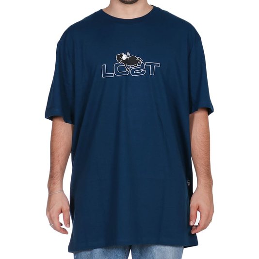 Camiseta Lost Branding Sheep Oversized Azul Marinho