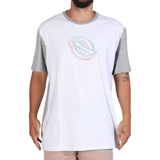 Camiseta Lost Lights And Lasers Botone Branco/Cinza