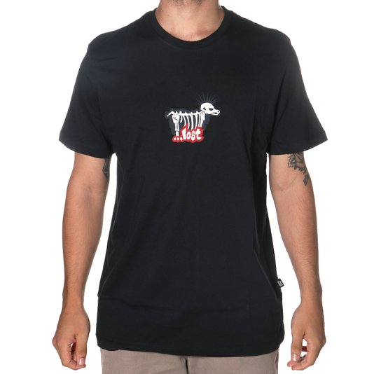 Camiseta Lost Logo Ovelha Preta Punk Preto