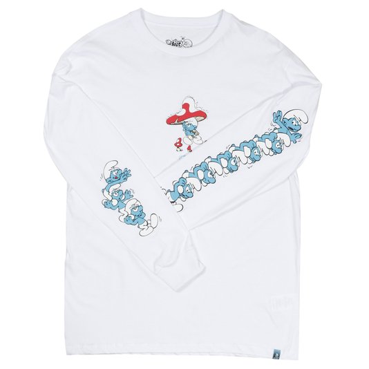 Camiseta Lost Smurfs M/L Branco