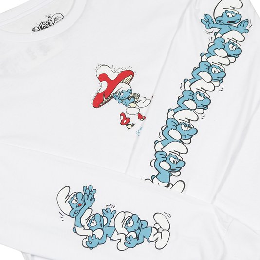 Camiseta Lost Smurfs M/L Branco