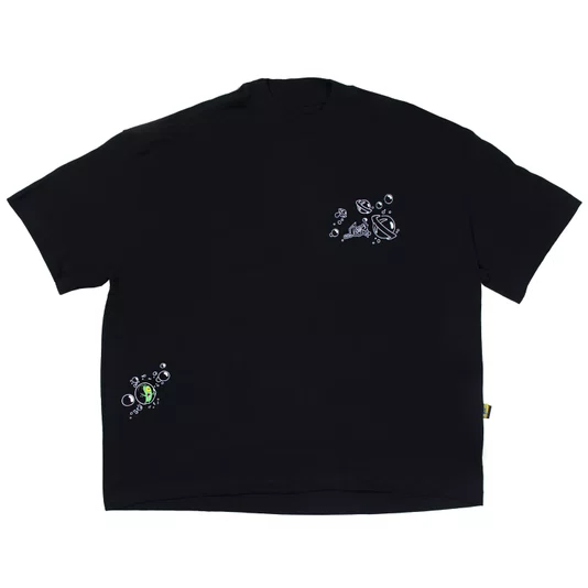 Camiseta Lost X Bob Esponja Box Quadrada Bubble Preto